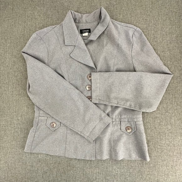 Vintage Spago Before Everything Else Blazer Lightweight Gray size 14 Buttons - Picture 5 of 15